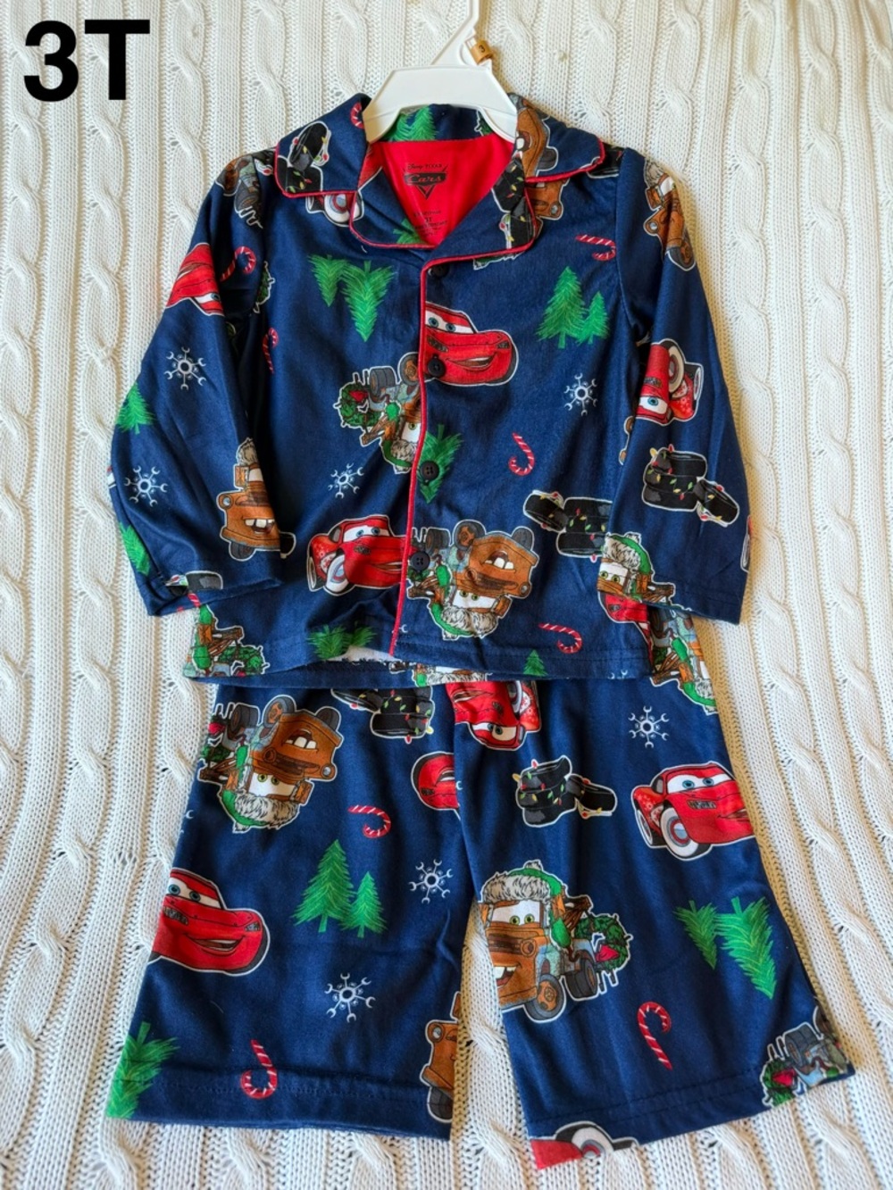 Disney Cars Christmas Pajamas 3T Toddler Trucks NEW Lightning McQueen Tow Mater